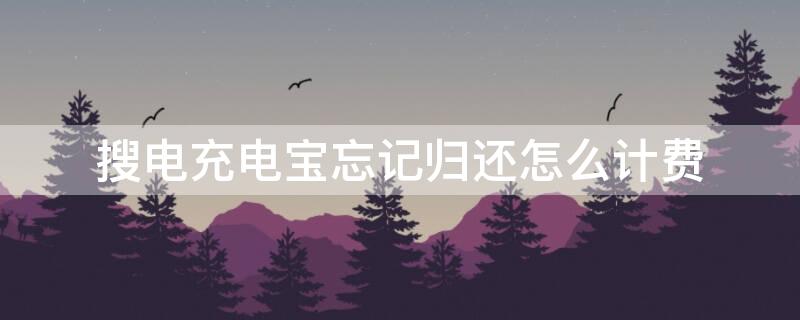搜电充电宝忘记归还怎么计费 搜电充电宝忘记归还怎么办