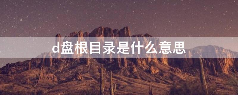 d盘根目录是什么意思 d盘根目录下文件自动删除
