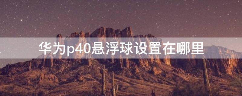 华为p40悬浮球设置在哪里 华为p40悬浮球设置在哪里找
