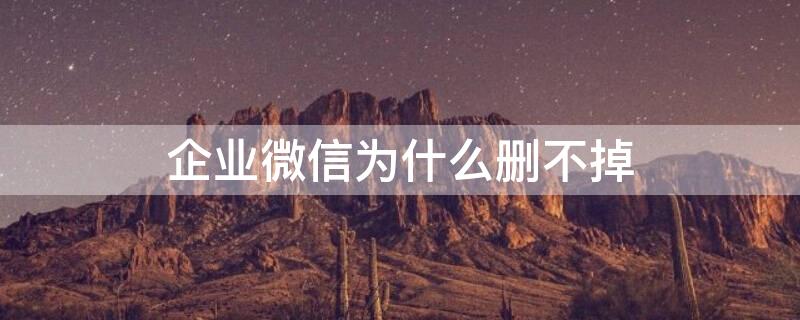 企业微信为什么删不掉（企业微信为什么删不掉人）