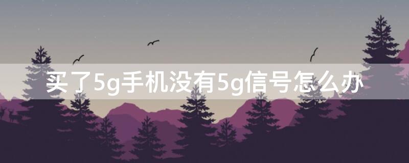 买了5g手机没有5g信号怎么办 买的5g手机但是没有5g网络怎么办