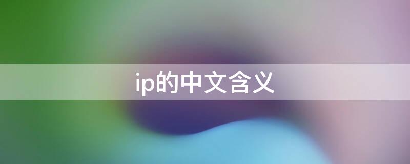 ip的中文含义（ip的中文含义是什么协议）