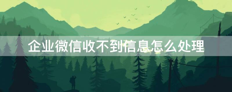 企业微信收不到信息怎么处理（企业微信收不到信息怎么处理呢）