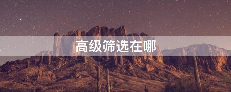 高级筛选在哪（高级筛选在哪里）