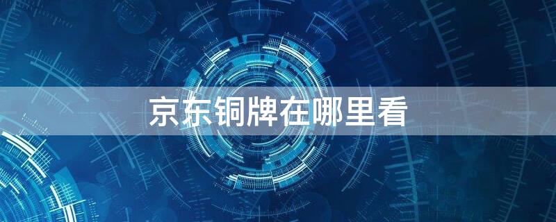 京东铜牌在哪里看（京东铜牌在哪里看的）