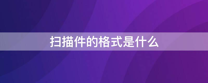 扫描件的格式是什么(扫描件格式是什么格式)