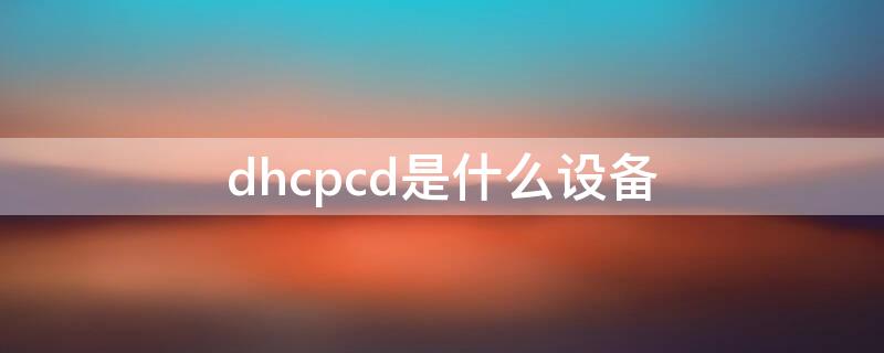 dhcpcd是什么设备（dhcpcd-5.2.12是什么设备）