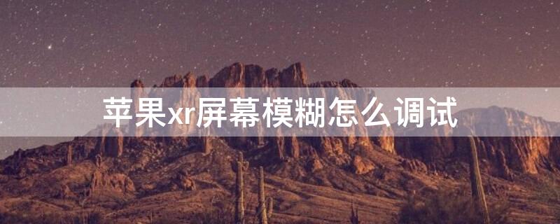 iPhonexr屏幕模糊怎么调试（iphonexr屏幕模糊不清）