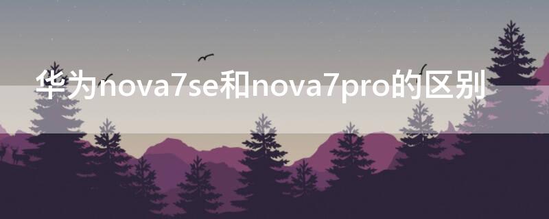 华为nova7se和nova7pro的区别 华为nova7sepro和nova7se的区别