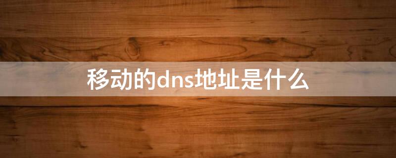 移动的dns地址是什么（移动的dns地址是多少）