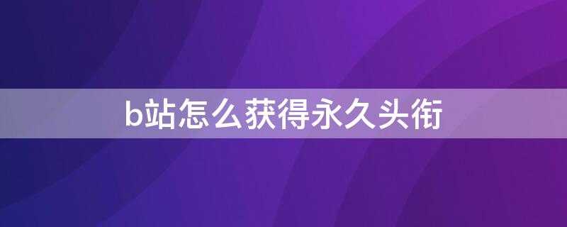 b站怎么获得永久头衔（bilibili永久头衔）