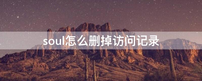 soul怎么删掉访问记录 soul如何清除我看过谁