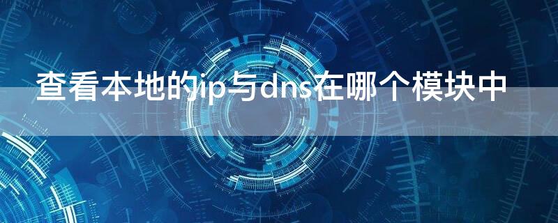 查看本地的ip与dns在哪个模块中（查看本地的ip地址）