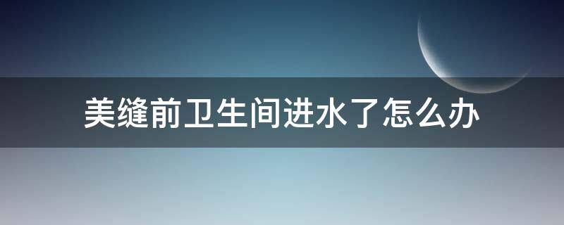 美缝前卫生间进水了怎么办 美缝前卫生间进水了怎么办呢