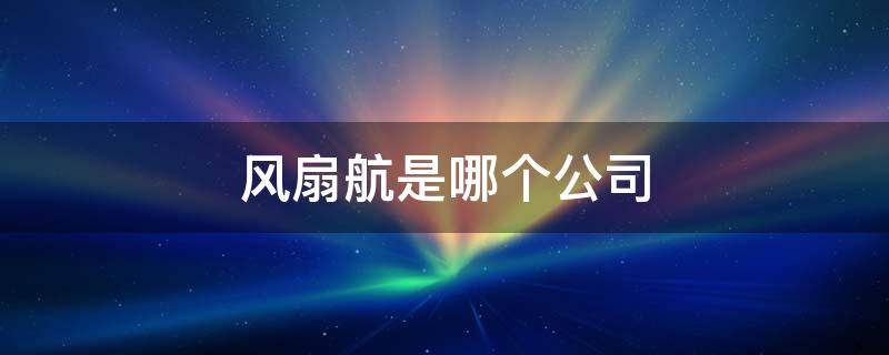 风扇航是哪个公司（风扇航空公司）