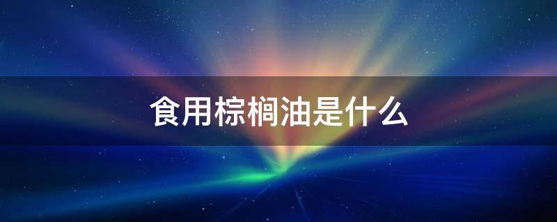食用棕榈油是什么 食用棕榈油是什么东西