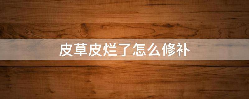 皮草皮烂了怎么修补 皮草皮烂了怎么修补好