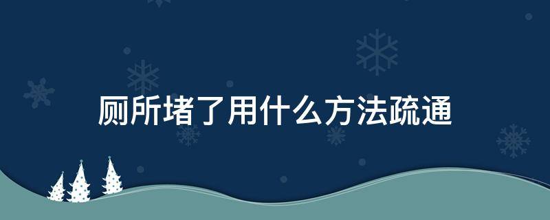厕所堵了用什么方法疏通