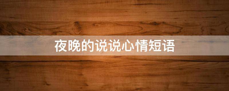 夜晚的说说心情短语 雨后的夜晚的说说心情短语