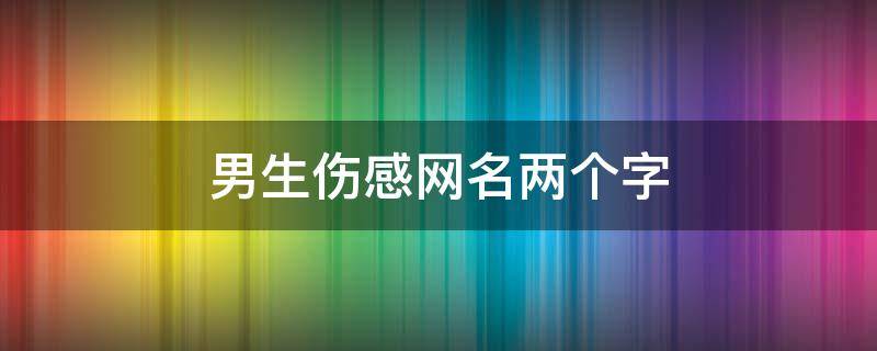 男生伤感网名两个字 男生伤感网名两个字霸气