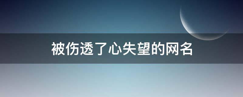 被伤透了心失望的网名（被伤透了心失望的网名女4个字）