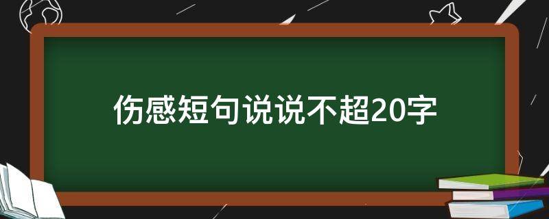 伤感短句说说不超20字 伤感短句说说不超20字左右