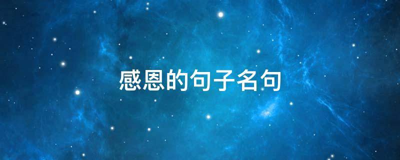 感恩的句子名句（感恩的句子名句有哪些）