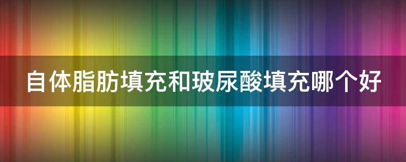 自体脂肪填充和玻尿酸填充哪个好 自体脂肪填充和玻尿酸填充那个好