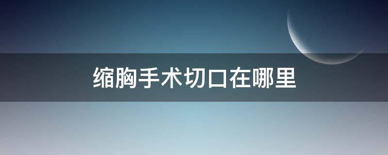 缩胸手术切口在哪里 缩胸手术切口在哪里