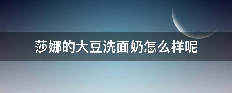 莎娜的大豆洗面奶怎么样呢（莎娜豆乳洗面奶怎么样）