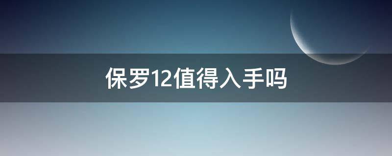 保罗12值得入手吗 12保罗好用吗