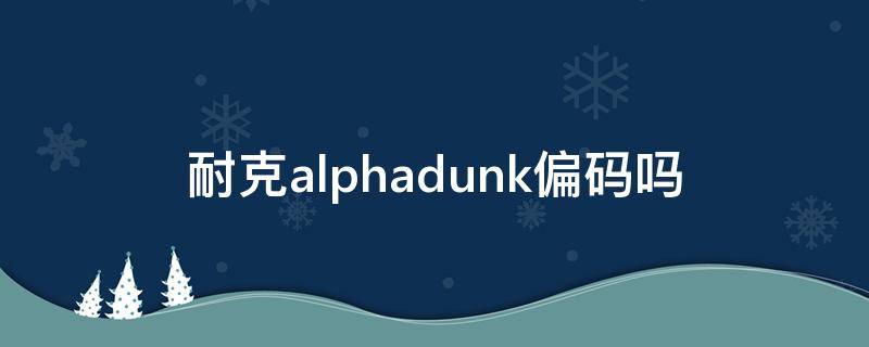 耐克alphadunk偏码吗（耐克alphadunk实战测评）