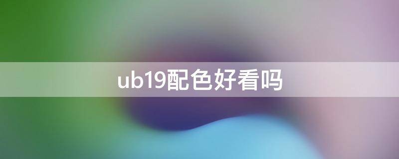 ub19配色好看吗（ub19搭配什么裤子）