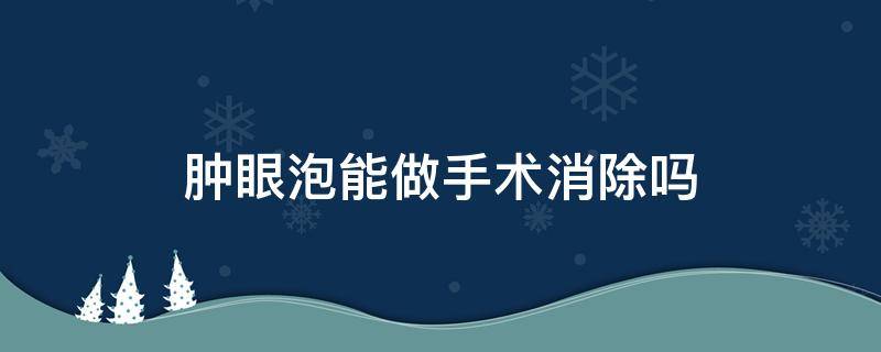 肿眼泡能做手术消除吗 肿眼泡能做手术消除吗多少钱