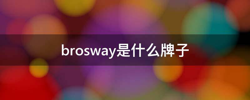 brosway是什么牌子（brosway属于什么档次多少钱）