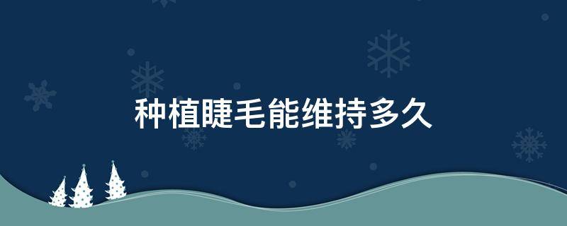 种植睫毛能维持多久 永久种植睫毛能维持多久