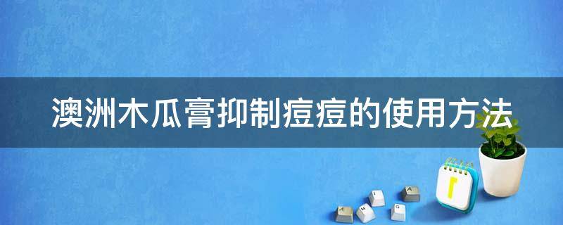 澳洲木瓜膏抑制痘痘的使用方法 澳洲木瓜膏能淡化痘印吗