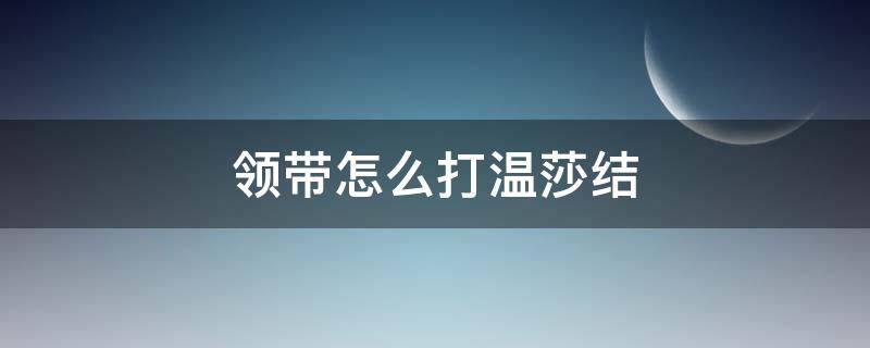 领带怎么打温莎结（领带怎么打温莎结图解）