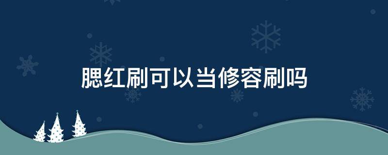 腮红刷可以当修容刷吗 腮红刷能当修容刷用吗