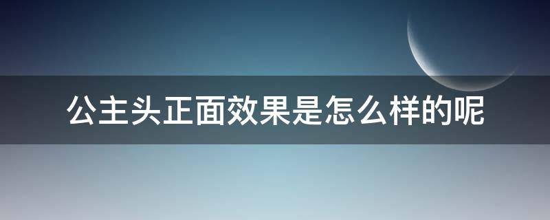 公主头正面效果是怎么样的呢（公主头造型）