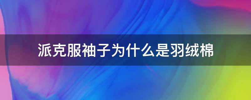 派克服袖子为什么是羽绒棉（派克服袖子为什么是羽绒棉的）