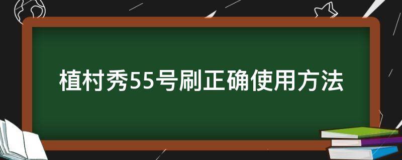 植村秀55号刷正确使用方法（植村秀55号刷怎么样）