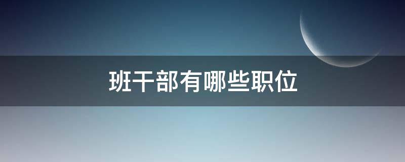 班干部有哪些职位 班干部有哪些职位小学