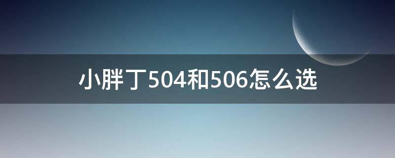 小胖丁504和506怎么选 小胖丁501和502怎么样