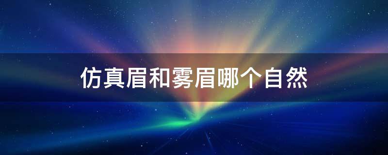 仿真眉和雾眉哪个自然（仿真眉和雾眉哪个自然一点）