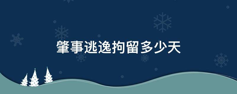 肇事逃逸拘留多少天 肇事逃逸拘留多少天怎么判定