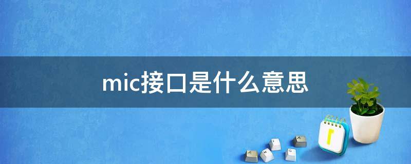 mic接口是什么意思 mic接口是什么意思用什么线连接