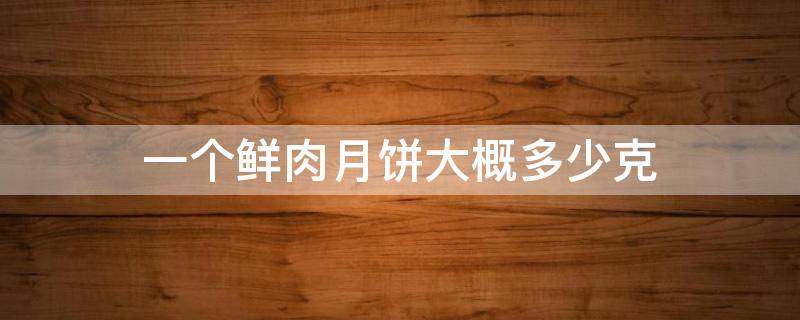 一个鲜肉月饼大概多少克 一个鲜肉月饼大概多少克肉