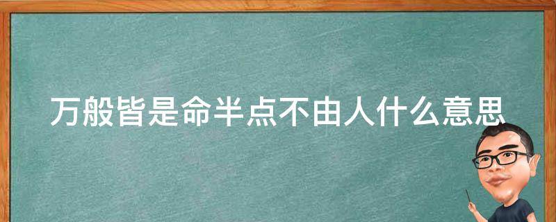 万般皆是命半点不由人什么意思（万般皆是命半点不由人下一句）