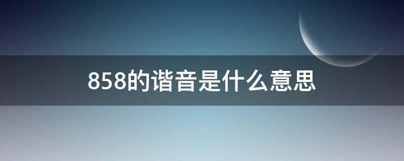 858的谐音是什么意思 858的谐音是什么意思呢